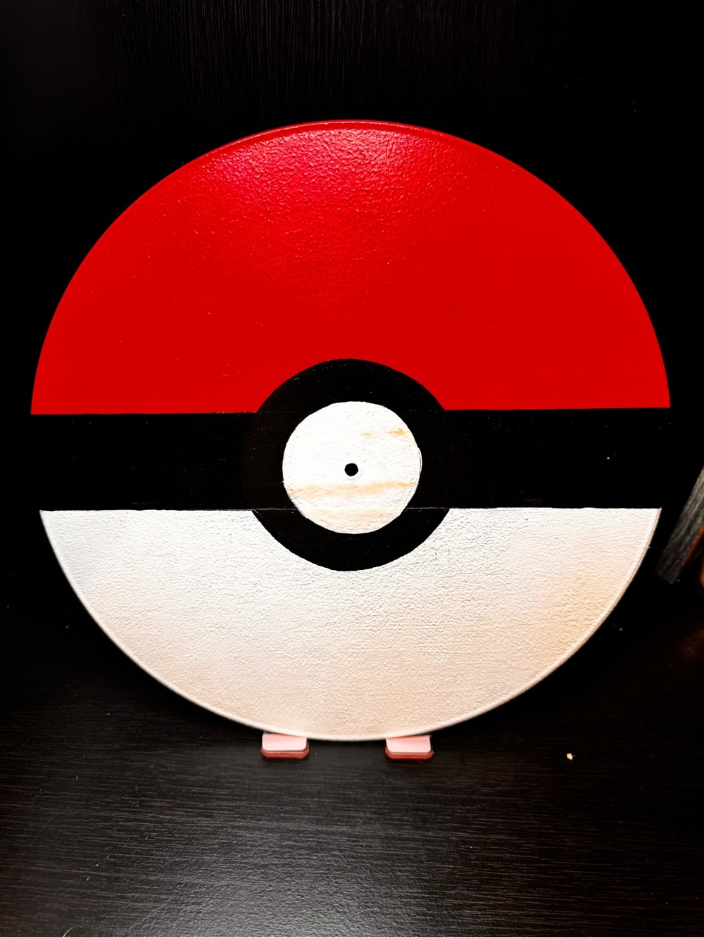 Poké Ball Vinyl Record Upcycled Art